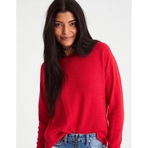 LIGHTWEIGHT RED KNIT SWEATER | AMERICAN EAGLE